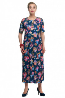 Платье "Олси" 1605044 ОЛСИ (Синий/цветы)